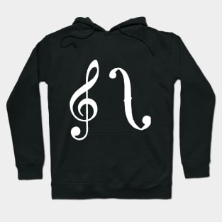 G clef and F (white) Hoodie